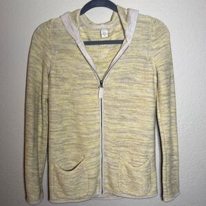 White & Warren 100% Cotton Zip Up Knit Jacket Size S